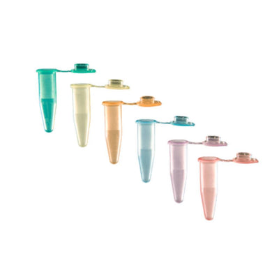 0.2ml individual PCR Tube, flat cap, Assorted Colors