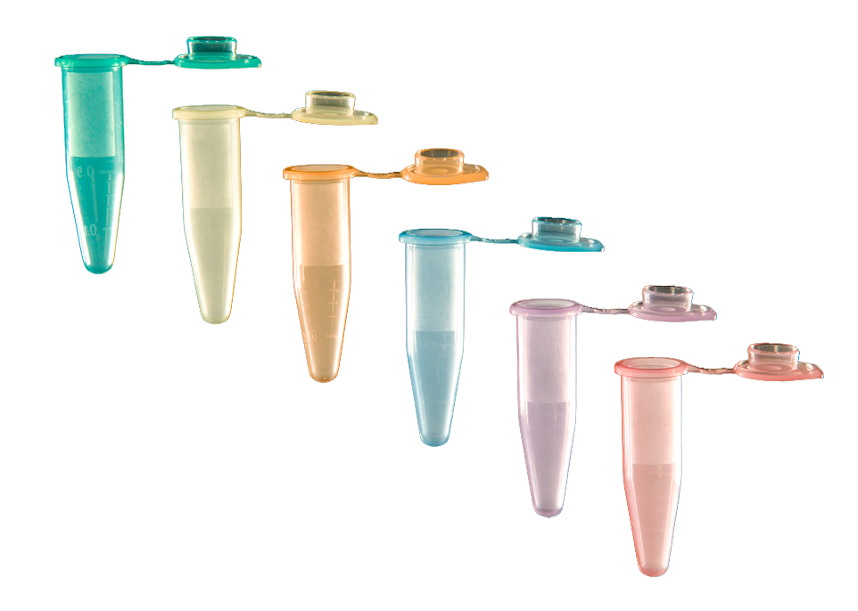 0.5ml flat cap PCR tubes, Assorted Colors - Uniscience Corp.