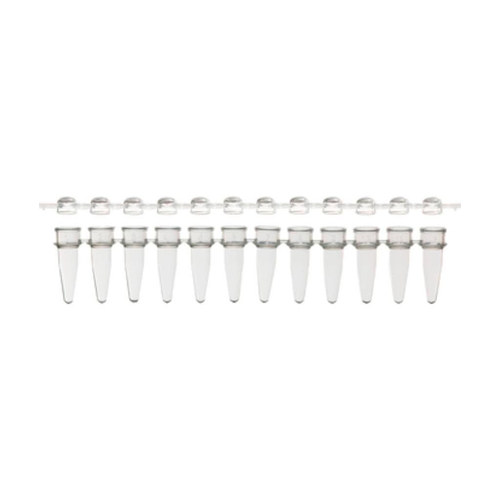 0.2ml Combo Pack 12-strip PCR tubes and domed caps, Clear