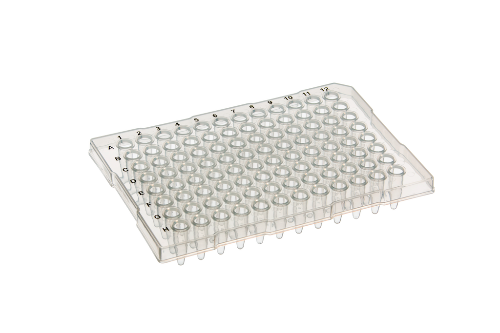 96-well PCR Plate semi-skirted (ABI-style) with flat top, Clear - Uniscience Corp.