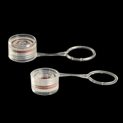 Insertable Screw Cap with Tether and O-Ring, Clear - Uniscience - Uniscience Corp.